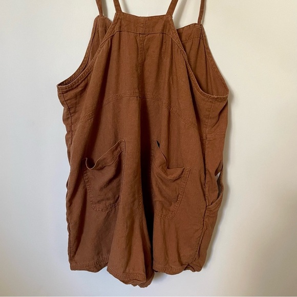 Old Navy Linen-Blend Utility Romper Light Brown Size Large - Picture 6 of 9